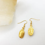 Egyptian Scarab Earrings - Mini - Gold