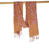 Dusky Fern, Pink, Yellow, Peach Hand Dyed Batik Scarf - Soft Cotton