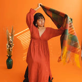 Zapotec Wool Rebozo/Shawl, Plaid Naturally Hand Dyed