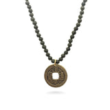 I Ching Necklace with Dark Jade