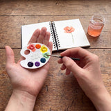 Mini Watercolor Paper Palettes with Mini Paintbrush