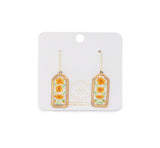Gold Framed Flower Earrings