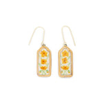 Gold Framed Flower Earrings