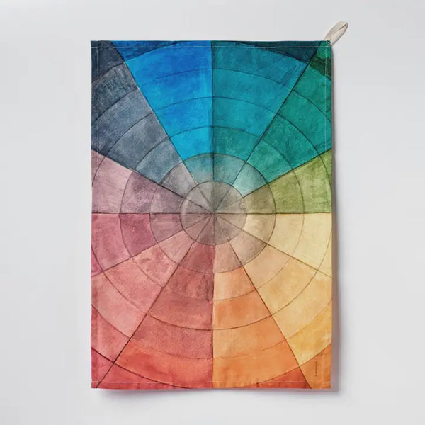 Organic Cotton Single Tea Towel - Colourwheel
