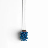 Czech Glass Pendant Necklace: Denim