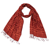 Loop, Red, Burgundy Hand Dyed Batik Scarf - Soft Cotton