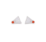 Shuttlecock Silver Stud Earrings