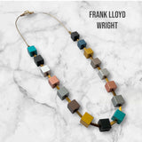 Aluminum Cube necklace GCU311FL- Frank Lloyd Wright mix