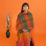 Zapotec Wool Rebozo/Shawl, Plaid Naturally Hand Dyed