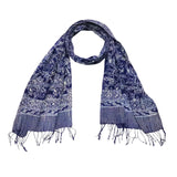 Wings Blue Cotton Batik Scarf