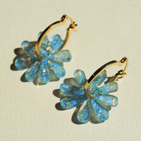 Flower Hoop Earrings