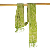 Handmade Batik Spotted Flowers Green Scarf - 100% Soft Cotton