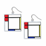 Mondrian Composition Earrings, Made in USA