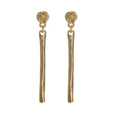 Classic Minimalist Bar 24k GP Dangle Earrings