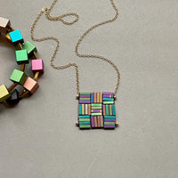 Connection necklace -peacock Hand beaded