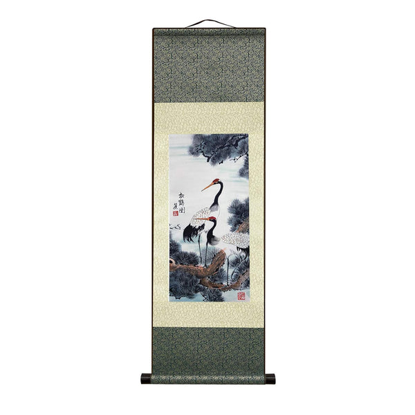Silk Crane Scroll