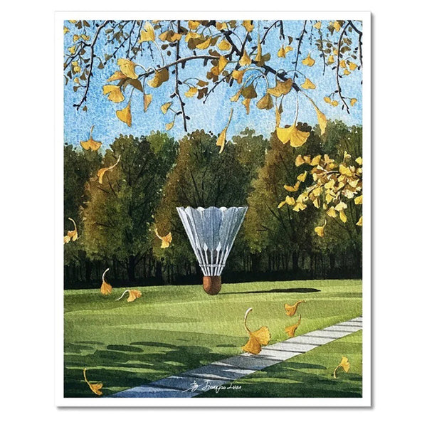 Falling Gingkos at the Nelson Watercolor 8x10 print