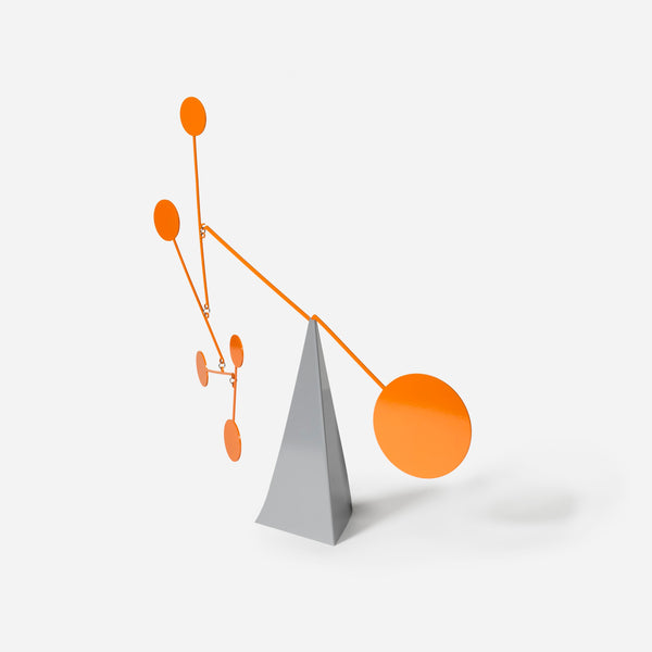 Standing Circles Mobile, Orange and Gray