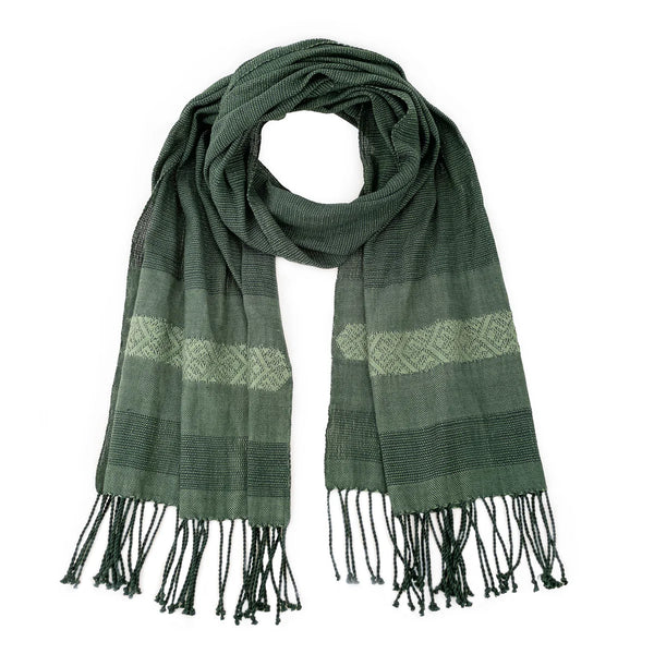 Brocade Shawl in Deep Green
