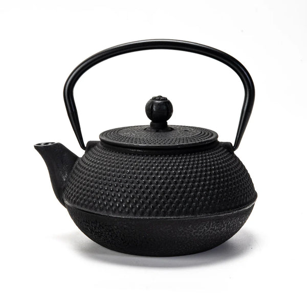 Black Hobnail Design 27oz Cast Iron Tea Pot