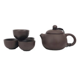 Dark Zisha Clay Kung Fu Tea Set 7oz Tea Pot with 4 Cups (1/36)