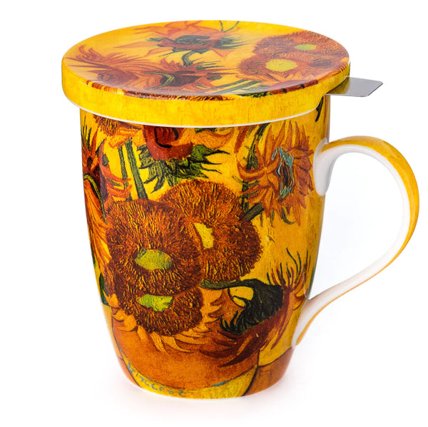 Van Gogh Sunflowers Tea Mug w/Infuser