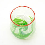 Green & Red Glass Cup
