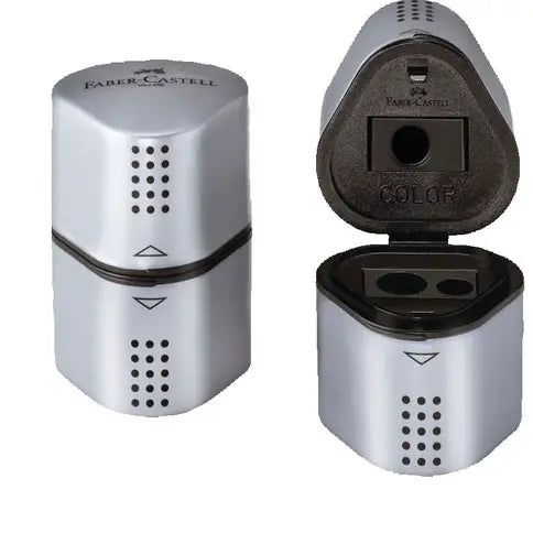 Grip Trio Pencil Sharpener, Silver