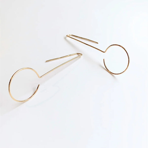 Gold Open Circle Drop hoops