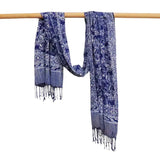 Wings Blue Cotton Batik Scarf