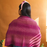 Zapotec Wool Rebozo/Shawl, Cochineal Dyed