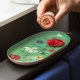 Oval Enamel Tray - Festival of Flowers