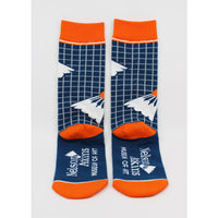 Grid Shuttlecock Pattern Sock