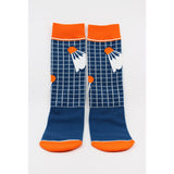 Grid Shuttlecock Pattern Sock