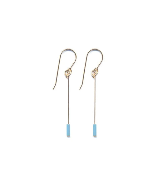 Baby Blue Line Drop Earrings