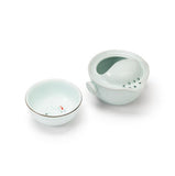 Koi Fish Kung Fu Tea Set 6oz Tea Pot with A Cup Light Blue (1/80)