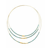 3 Strand necklace moss Hematite