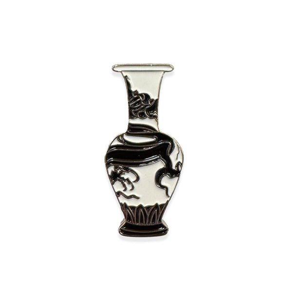 Inspired by Flower Vase with Dragon Motif Enamel Pin