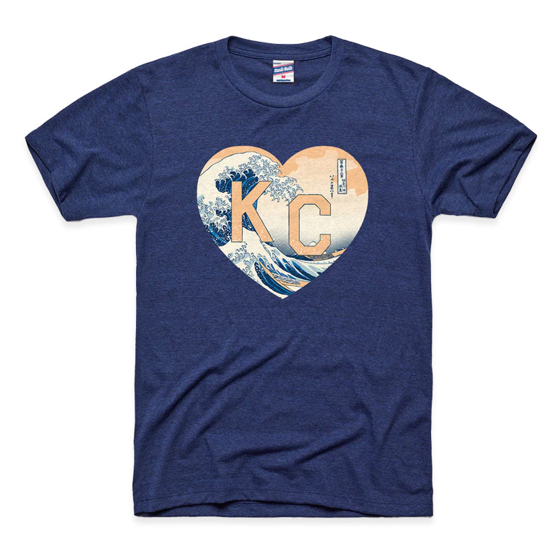 HYEON ヘヨンheart powan tee Great Wave T-Shirt | Hokusai KC Heart Tee | Nelson-Atkins Museum