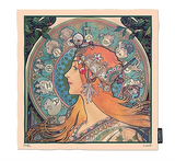 Zodiac Square, Mucha, 52x52cm, 100% Silk