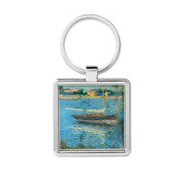 Boat Moored on the Seine Keychain
